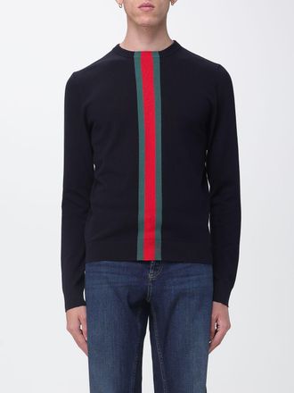 Gucci Maglia a righe in cotone con dettaglio Web e scollo a girocollo