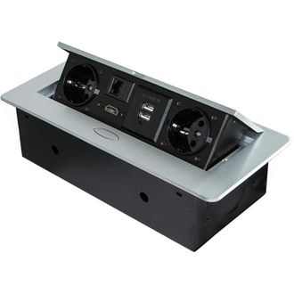 Emuca Base Multiple Elec 2 Usb 2t-tt Oculto Atom 26 Emuca Pint.alu