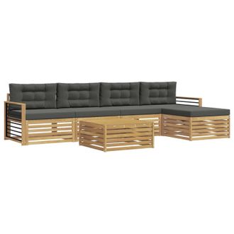 vidaXL Conjunto De Sof&aacute;s De Exterior 7 Pcs Blanco Y Antracita Vidaxl