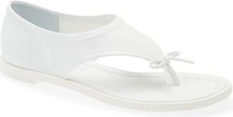 Sandy Liang Clark Bow Thong Sandal in White at Nordstrom, Size 39