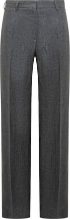 Palm Angels Tape Suit Broek - Dames - Straight fit broeken - Grijs - S - Linnen - Broeken