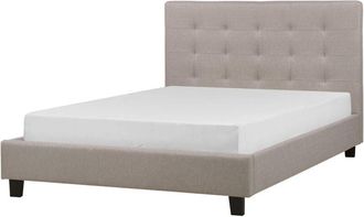 Beliani Beliani - Letto tessuto grigio chiaro con rete a doghe 140 x 200 cm La Rochelle