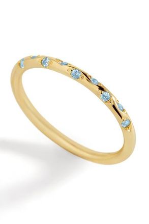 Mint & Lily Dainty Constellation Birthstone Ring in March Aquamarine at Nordstrom, Size 10