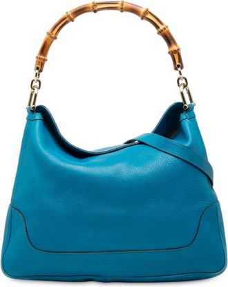 Gucci Borsa a tracolla Diana in pelle di vitello con manico in bamb&ugrave; 2000-2015 - Blu