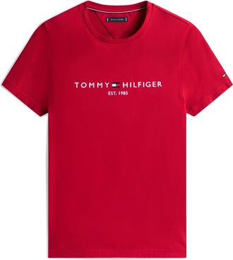 Tommy Hilfiger T-Shirt TOMMY HILFIGER TOMMY LOGO, Herren, Gr. XXL, rot (medium rot), Jersey, Obermaterial: 100% Baumwolle, bedruckt, unifarben, schmal h&uuml;ftbedeckend,