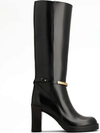 Tod's Schoenen, Dames, Zwart, 37 1/2 EU, Leer, Leren Enkellaarsjes