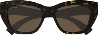 Gucci Sunglasses, female, Brown, Size: 55 MM Oversized Square Cat-Eye Sunglasses