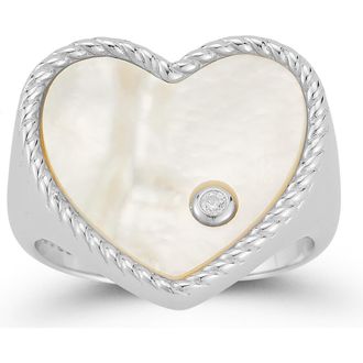 Glaze Jewelry Mother-of-Pearl Heart Ring in Silver at Nordstrom Rack, Size 6