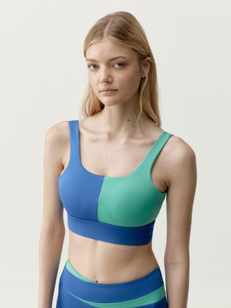 Born Living Yoga Top Kate Eclectic Blue/Miami Green