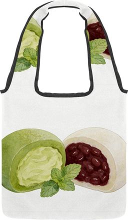 Generic Creamy Core Delight Reversible Canvas Shoulder Tote - Double-Sided Print, 12oz Cotton, 27cm Drop, Fold-Flat Bag for Travel, Shopping, Street Outings