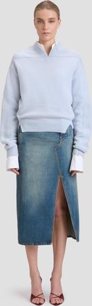 Victoria Beckham V-Neck Jumper In Delphinium Blue XS