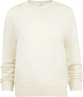 Wardrobe.NYC Fijngebreide Trui - Dames - Sweatshirts - Beige - S - Wol - Hoodies & sweatvesten