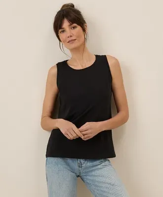 Pact Organic Cotton Softspun High Neck Tank in Black at Nordstrom, Size X-Large