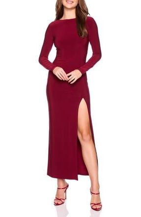 Susana Monaco Long Sleeve Side Slit Maxi Dress in Wine at Nordstrom Rack, Size X-Small