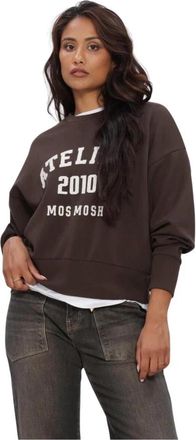 Mos Mosh Crewneck Sweatshirt - Dames - Sweatshirts - Bruin - L - Hoodies & sweatvesten