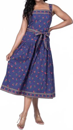 Shoshanna Kora Midi Dress In Navy/cherry
