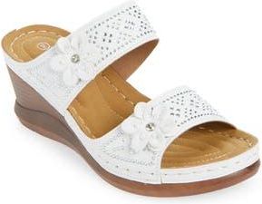 Eddie Marc Comfort Wedge Sandal in White at Nordstrom Rack, Size 11
