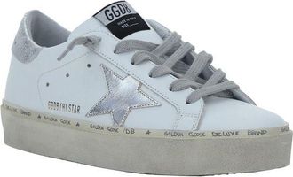 Golden Goose Womens White Calf Leather Bos Taurus Low Top Sneakers