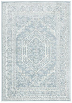 Safavieh Alfombra medall&oacute;n de polipropileno gris/blanco, 122 x 183 cm