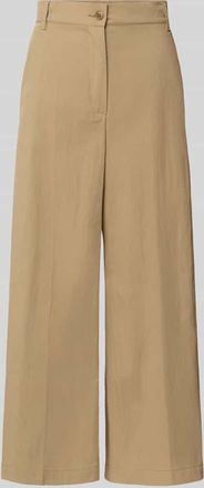 Max Mara Wide Leg Hose aus Baumwoll-Mix in Hellbraun, Gr&ouml;&szlig;e 34