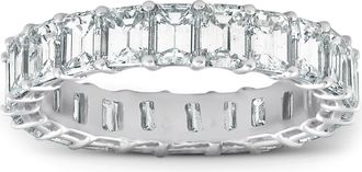 Pompeii3 Platinum 4.60 Ct Emerald Diamond Eternity Ring Womens Anniversary Band Lab Grown