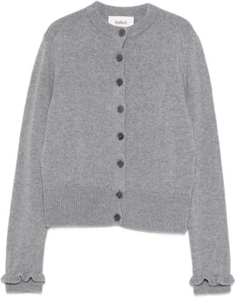 BA&SH ruffled-cuff button-up cardigan - women - Wool - 0 - Grey