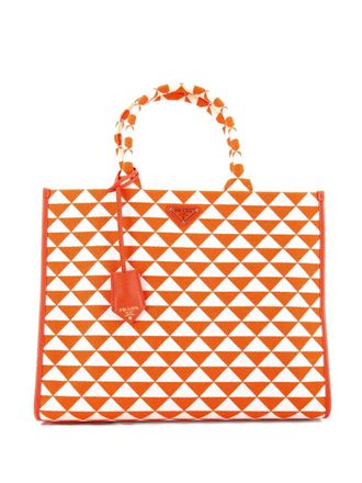 Prada Symbole Shopper Jacquard Large tote bag - Orange