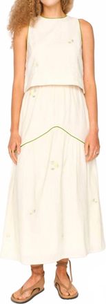 Mirth Santanyi Tank Top In Lime Jamdani
