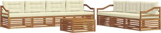 vidaXL Conjunto De Sof&aacute;s De Exterior 8 Uds. Natural Y Crema Vidaxl