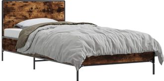 vidaXL Estructura De Cama Con Cabecero Roble Ahumado 80 X 200 Cm Vidaxl