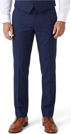 PAUL ANDREW Mens Navy Blue Formal Plain Trousers - Mayfair