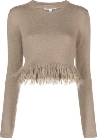 J.W.Anderson Maglione crop con frange - Marrone