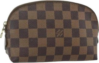 Louis Vuitton Pre-owned Clutches, female, Brown, Size: ONE SIZE Pre-owned Damier Ebene Pouch