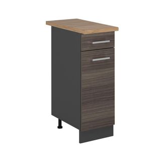 Vicco Mueble Bajo De Cocina R-line, Gris Noble, 30 Cm, Et Roble