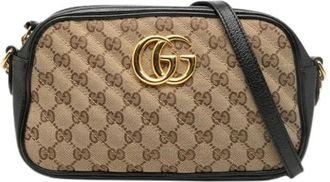 Gucci Pre-owned Cross Body Bags, female, Beige, Size: ONE SIZE Pre-owned Vintage Canvas Crossbody Bag