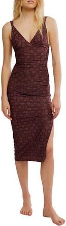 Free People Print Mesh Body-Con Dress in Brown Combo at Nordstrom Rack, Size Medium