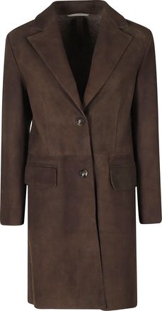 The Jackie Leathers Bonded Suede Short Coat With Classic Lapel