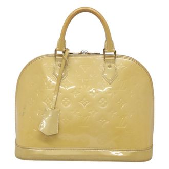 Louis Vuitton Alma Handbag Patent Leather Yellow Patent_Leather Handbag (Pre-Owned)