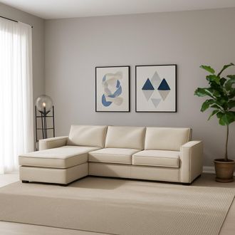 Dmora Sof&aacute; Fijo Dfabbia, Sof&aacute; De Esquina, 100% Made In Italy, Sof&aacute; Sal&oacute;n Con, Pen&iacute;nsula De Contenedores Izquierda, Con Reposabrazos Est&aacute;ndar, Cm 280x95h90, 