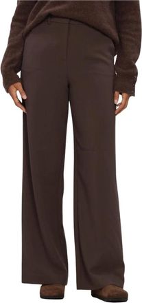 Moss Copenhagen Michelle HW Wide Pants Regular - Dames - Wijde Broeken - Bruin - XS - Broeken