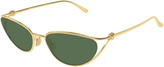 Bottega Veneta Authentieke Stijlvolle Brillen Premium Kwaliteit Service - unisex - Zonnebrillen - Geel - 57 MM - Accessoires