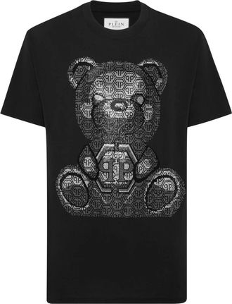 Philipp Plein T-Shirt Round Neck Ss Teddy - Heren - T-shirts - Zwart - L - Katoen - Tops