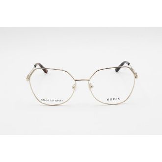 Guess Ladies Gold Tone Geometric Eyeglass Frames GU50160