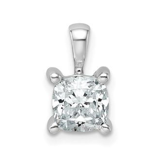 Diamond2Deal 14k White Gold 1 Ct Cushion Cut Lab Grown Diamond Pendant
