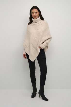 Cream Poncho Loose fit melange