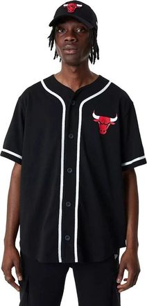 New Era Bulls Honkbalshirt - Heren - Fitness - Zwart - S - Fitness