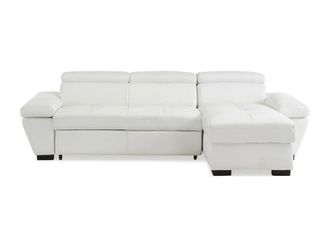 VENTE-UNIQUE.COM Sof&aacute; rinconera piel blanco