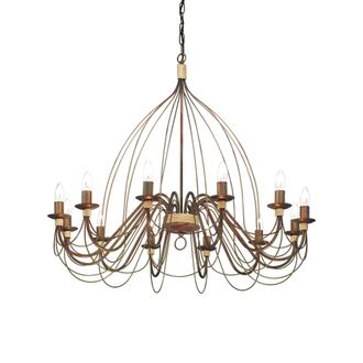 Ideal Lux Ideal Lux Corte - L&aacute;mpara De Ara&ntilde;a De 12 Luces Con Acabado En Marr&oacute;n &Oacute;xido, E14