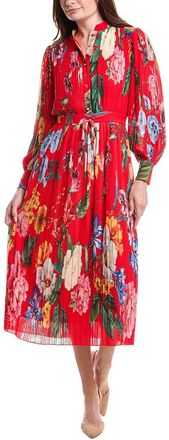 Elie Tahari Pleated Blouson Maxi Dress