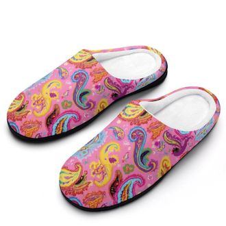 Generic Paisley Print Mens Slippers Comfortable And Non-slip Cotton Slipper Shoe for House